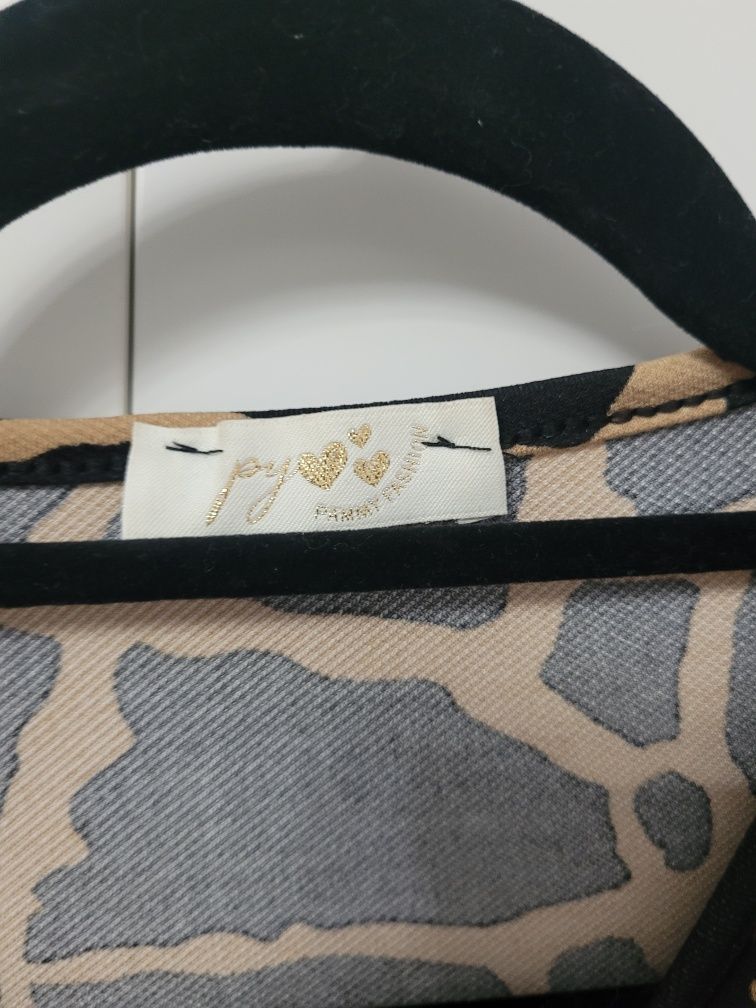 włoska sukienka print żyrafa, dopasowana, ciążowa, pammy r l/xl