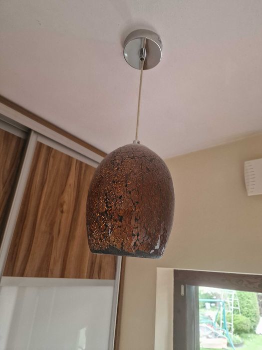 Lampa żyrandol ze szkiełek witraż