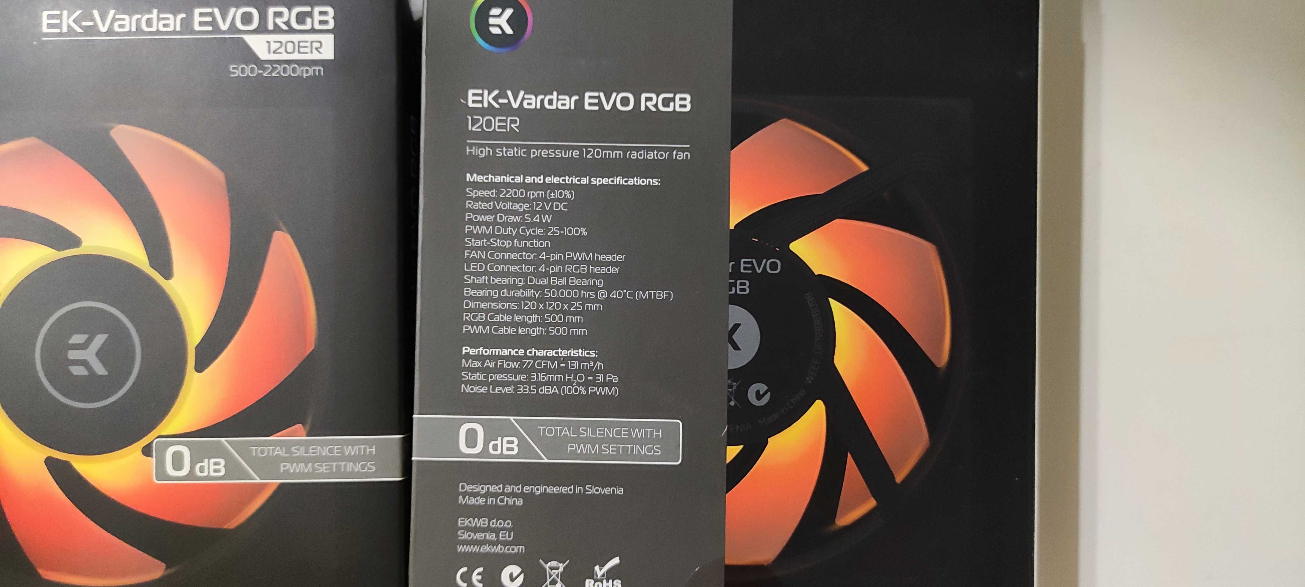 EK - Vardar EVO 120ER RGB. Вентиляторы, кулер 120 мм, СЖО.