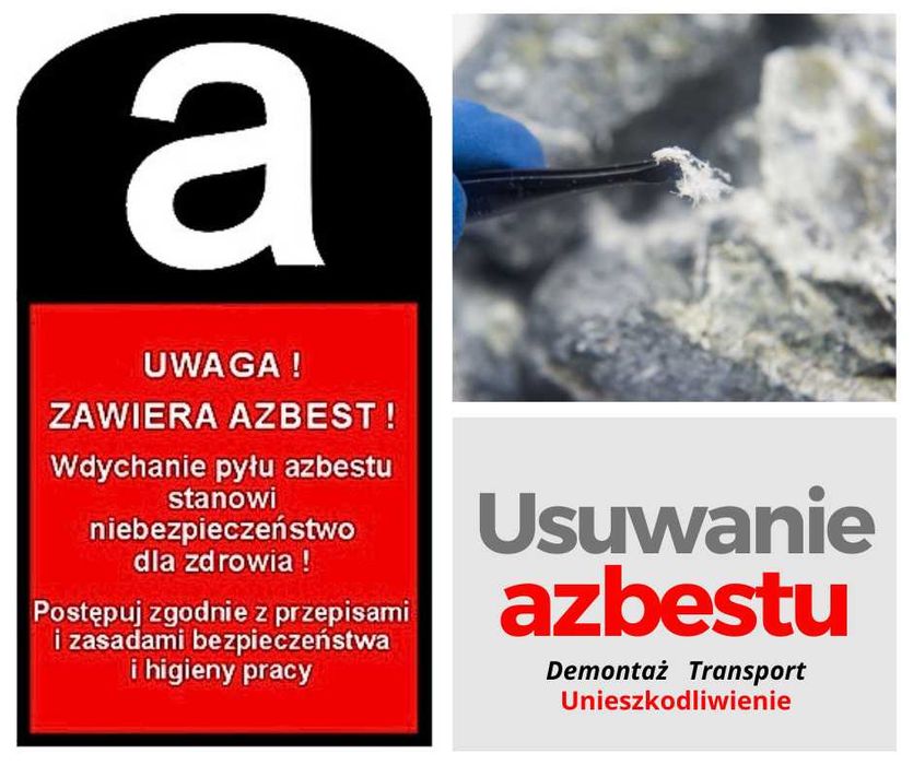 Odbiór i utylizacja eternitu, demontaż azbestu, pakowanie, rozbiórka