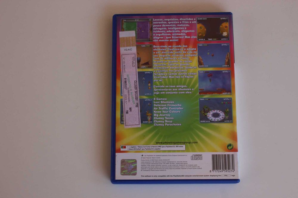 Dois jogos PS2 originais "Lumines e Clumsy Shumsy"