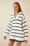 Happiness Istanbul Os Sweter Oversize Z Zamkiem R9228