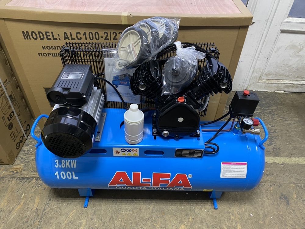 Компрессор Al-FA ALC100-2/230V Poland 3.8kW 660л/мин. Гарантия 1 год