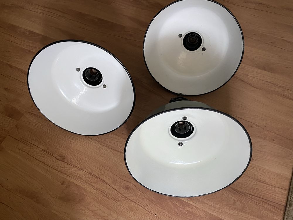 Lampy przemysłowe emaliowane OŻb-1. PRL Industrial Loft.