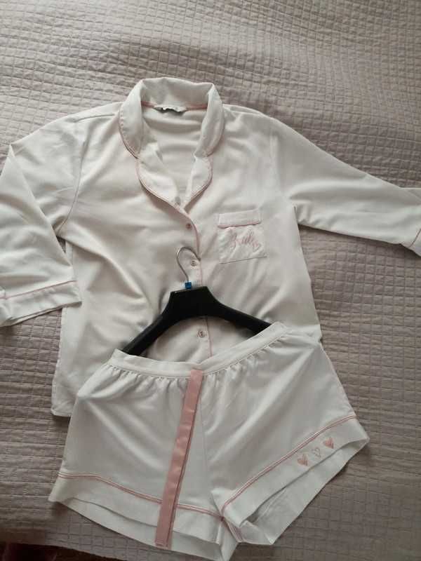 Biała piżama krótkie spodenki George rozmiar L