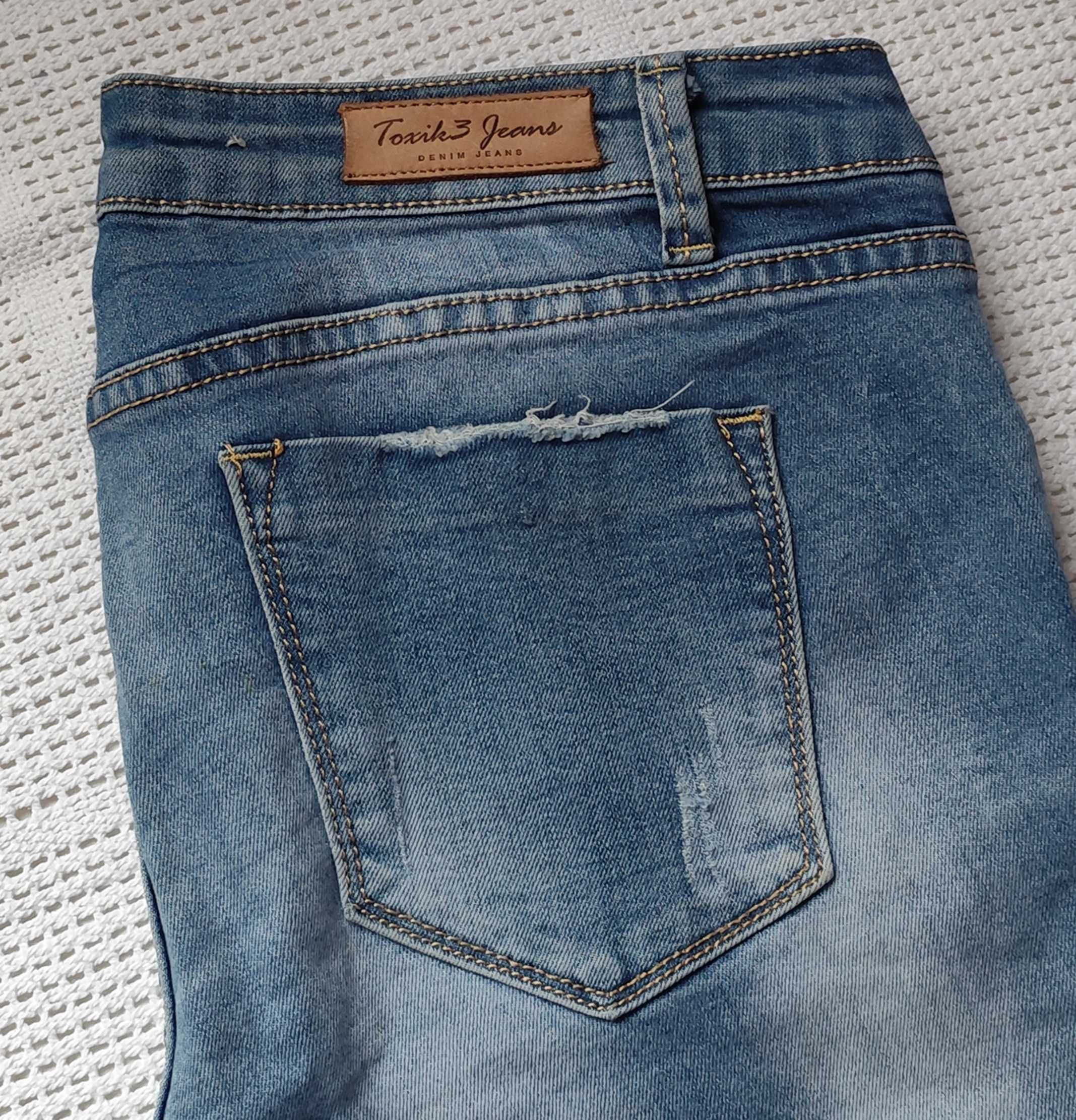 Toxik3 piękne błękitne cieniowane rurki spodnie jeansowe jeans M