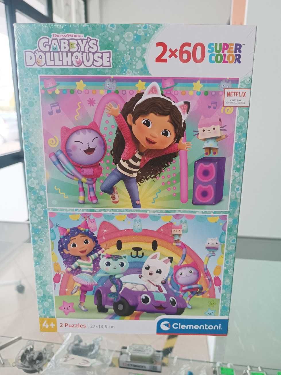 Puzzle Clementoni Gabby´s DollHouse SuperColor 27x18,5cm 2x60 peças