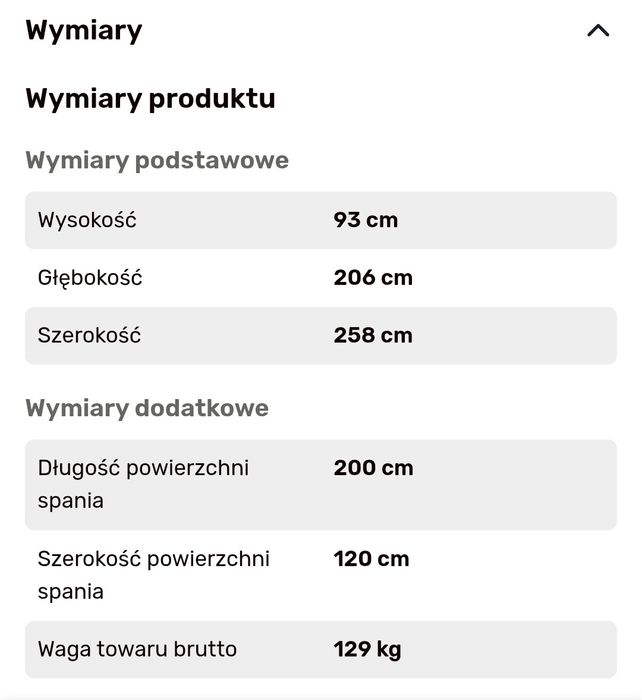 Narożnik Linea kolor szary,lewy