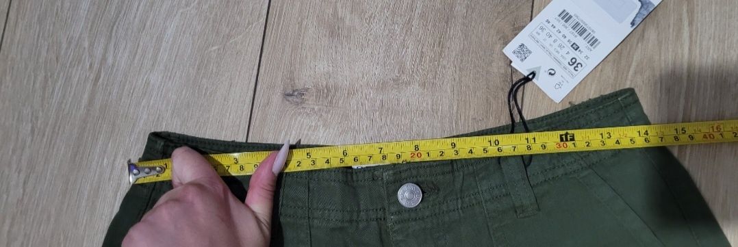 Spodnie z wysokim stanem Zara rozmiar S 36 cargo Nowe z metką