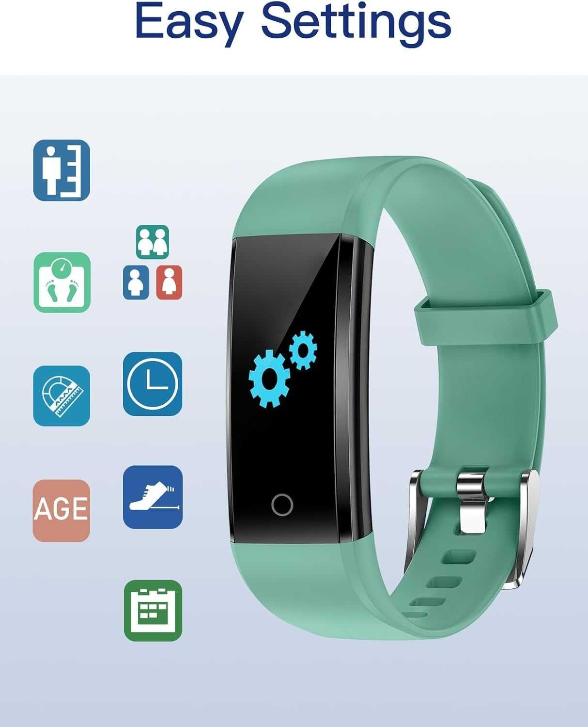 GRV Zegarek z Krokomierzem Bez Bluetooth, Monitor Snu/Kalorii, zielony