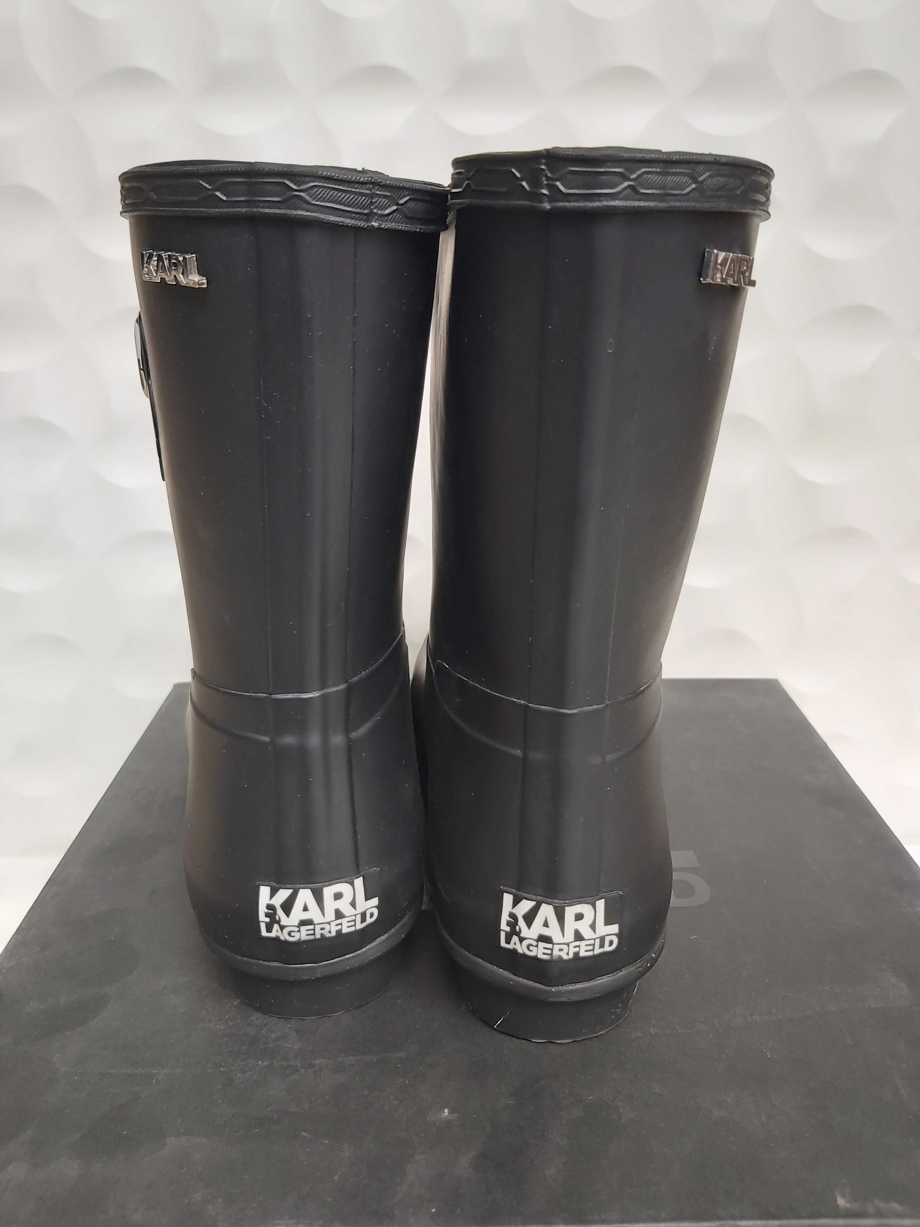NOWE kqlosze KARL LAGERFELD czarne 40 iconic midi boot a357