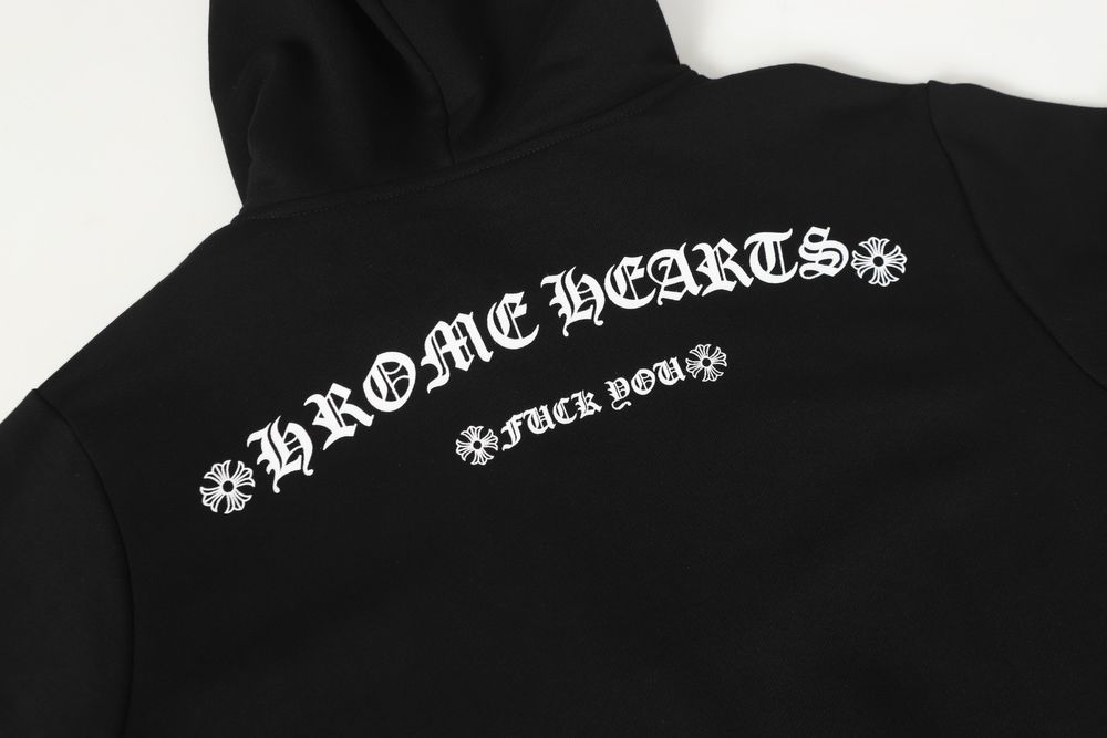 Chrome Hearts зип худи мужское черная на замке с капюшоном оригинал