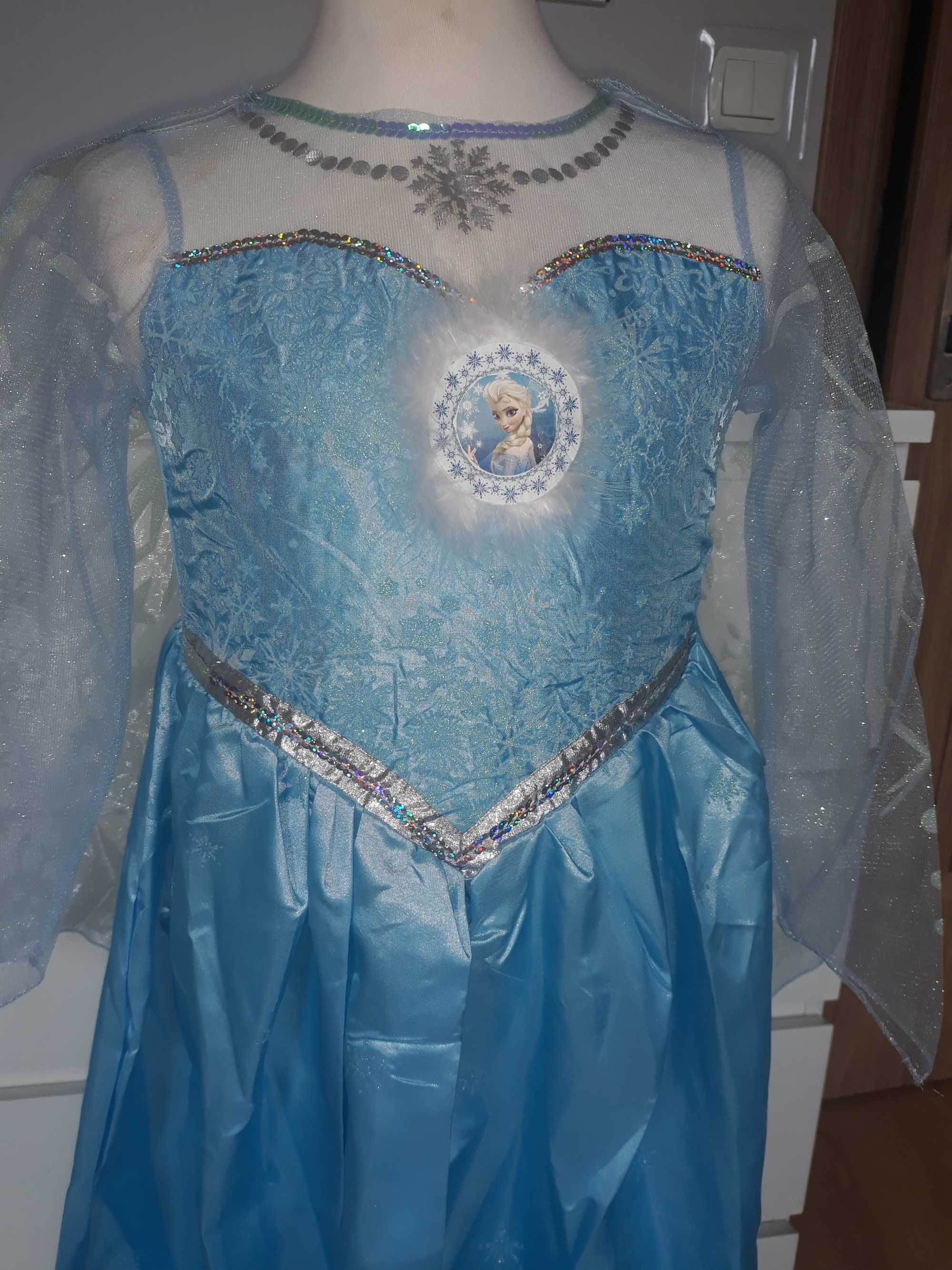 NOWY strój karnawałowy ELZA ELSA Kraina Lodu Frozen Disney 122/128 17