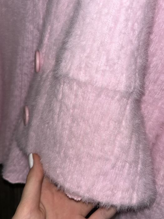 Ніжно-рожевий теплий костюм (юбка/кардиган)