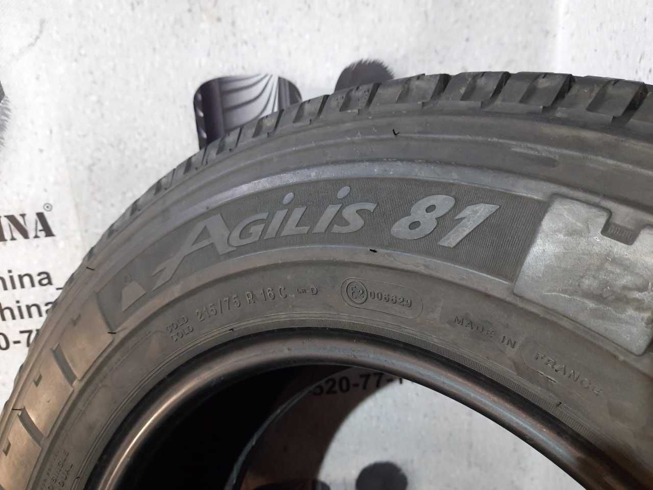 Шини 8-8,5мм  215/75 R16C MICHELIN Agilis 81 б/в літо склад