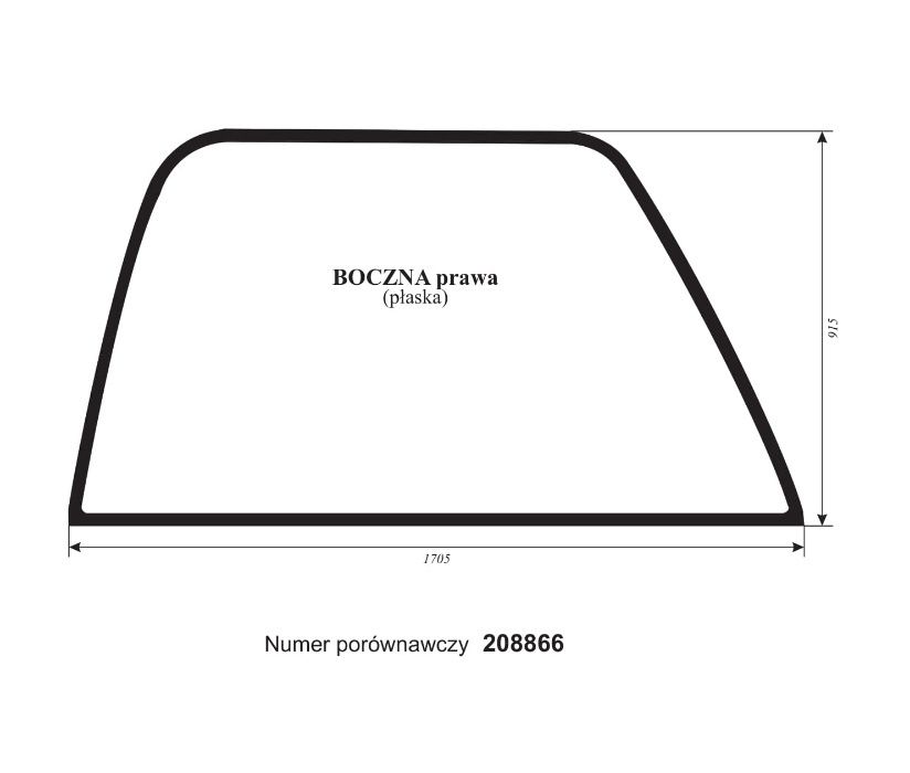 szyba bok prawa Manitou MLT 845, 940, MRT 1542, 1635, 1850 ACX151