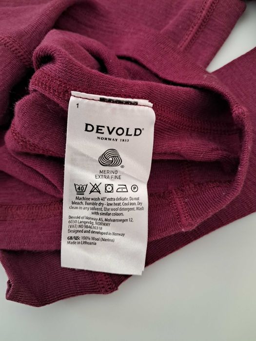 Koszulka legginsy wełniane Devold, piżamka, 100% merino wool r. 104