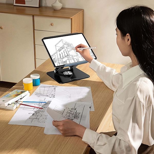 Podstawka pod laptopa Wozinsky WRS-CPY84SB 360 aluminiowa - czarna