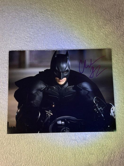 Fotografia original de Batman autografada por  Christian Bale