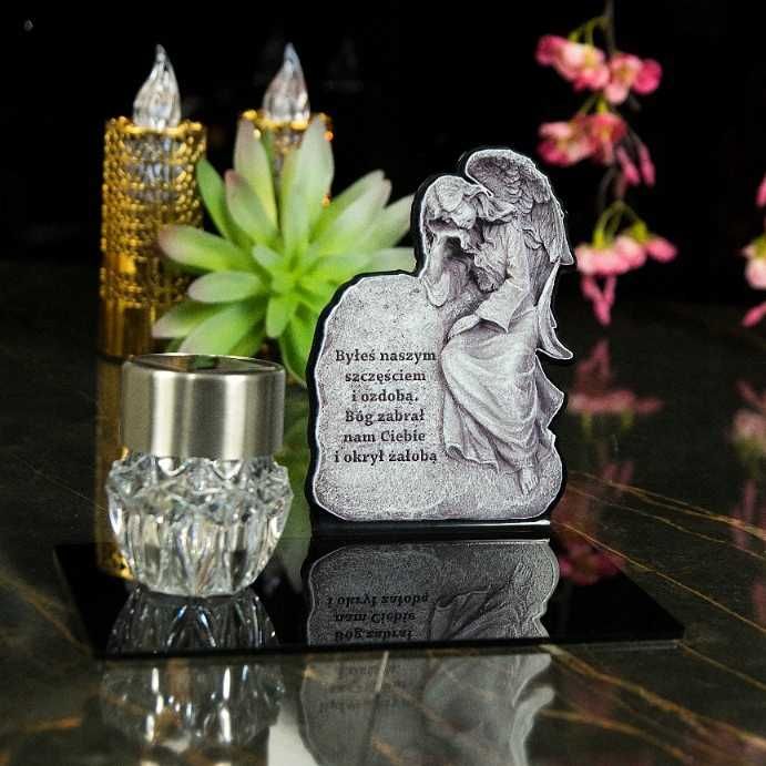 2x Solarny znicz led statuetka na cmentarz grób duża