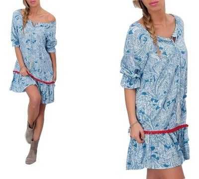 COCOMORE SUKIENKA Blue Kwiaty BOHO - rozm. 38