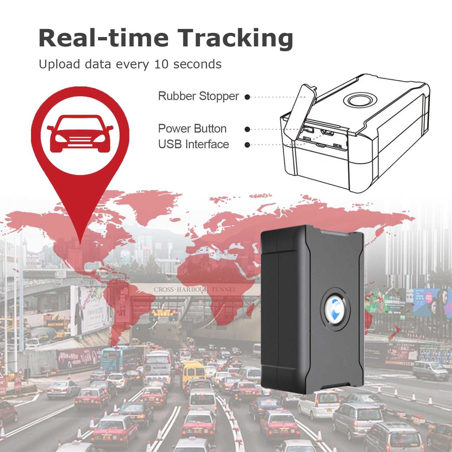 Przenośny lokalizator GPS 4G magnetyczny do samochodu motocykla
