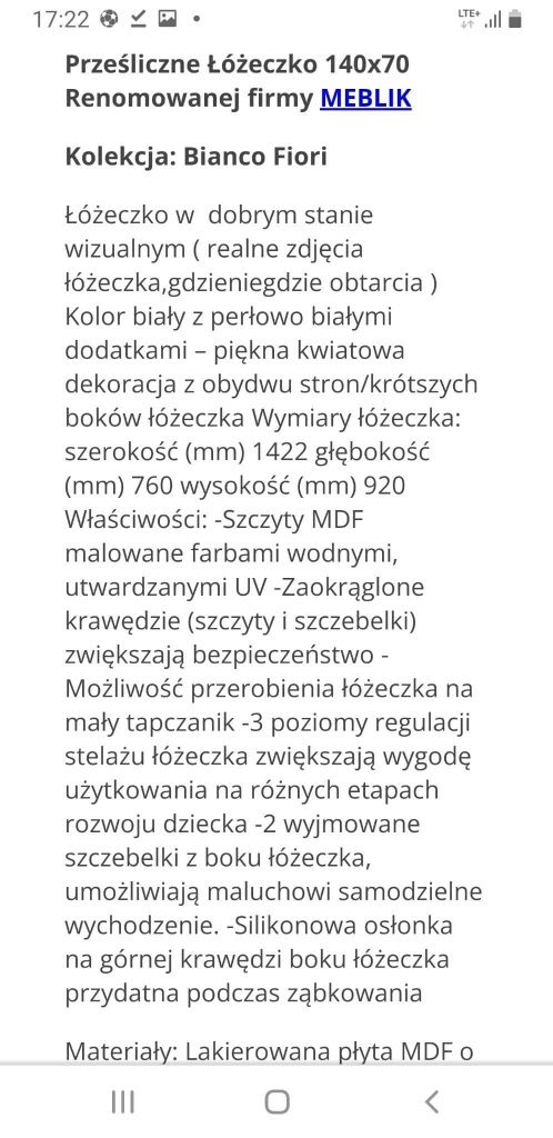 Łóżeczko dla dziewczynki