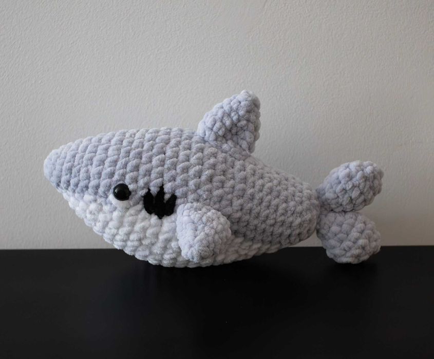 Rekin na szydełku | handmade | YarnArt Dolce | Pluszowa zabawka |