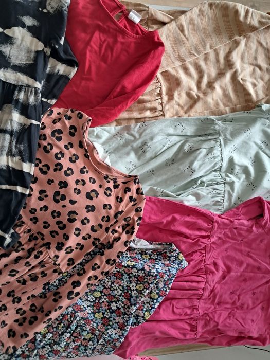 Paczka ubrań dla dziewczynki jesień 122/128 H&M, Reserved i inne - gra