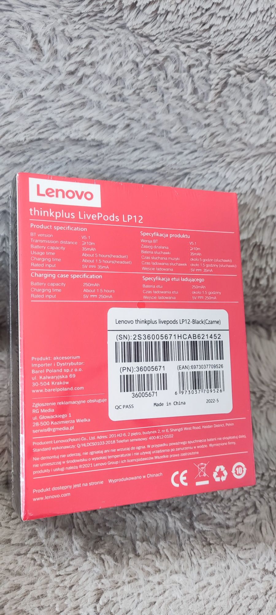 Słuchawki bezprzewodowe Lenovo thinkplus LivePods LP2