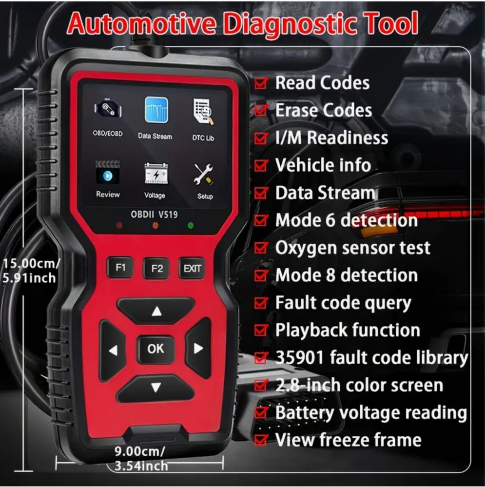Máquina de Diagnostico OBD II V539 - Nova - Nunca Usada