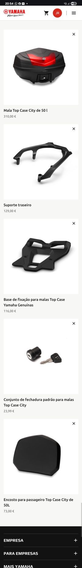 Top Case 50 litros completo Yamaha  TMAX 2020