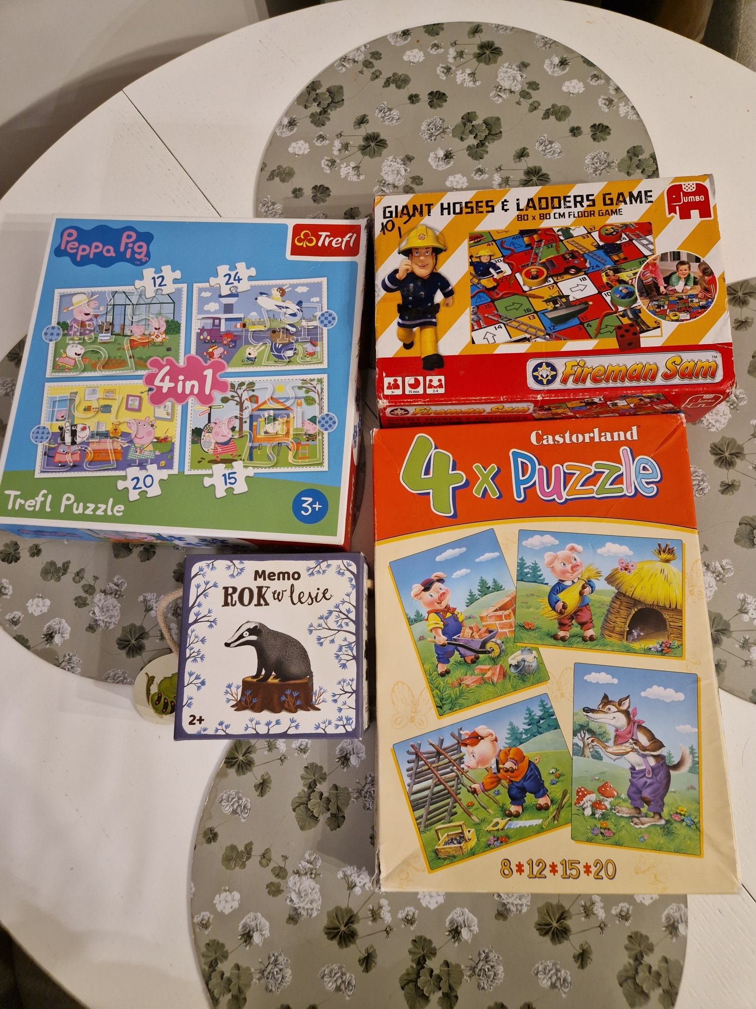 Memo " Rok w lesie " Gra Strażak Sam  Puzzle Świnka Peppa