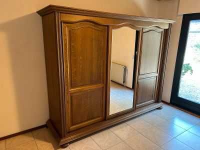 Szafa garderoba 3 przesuwne suwane drzwi bez szuflad dębowa lustro