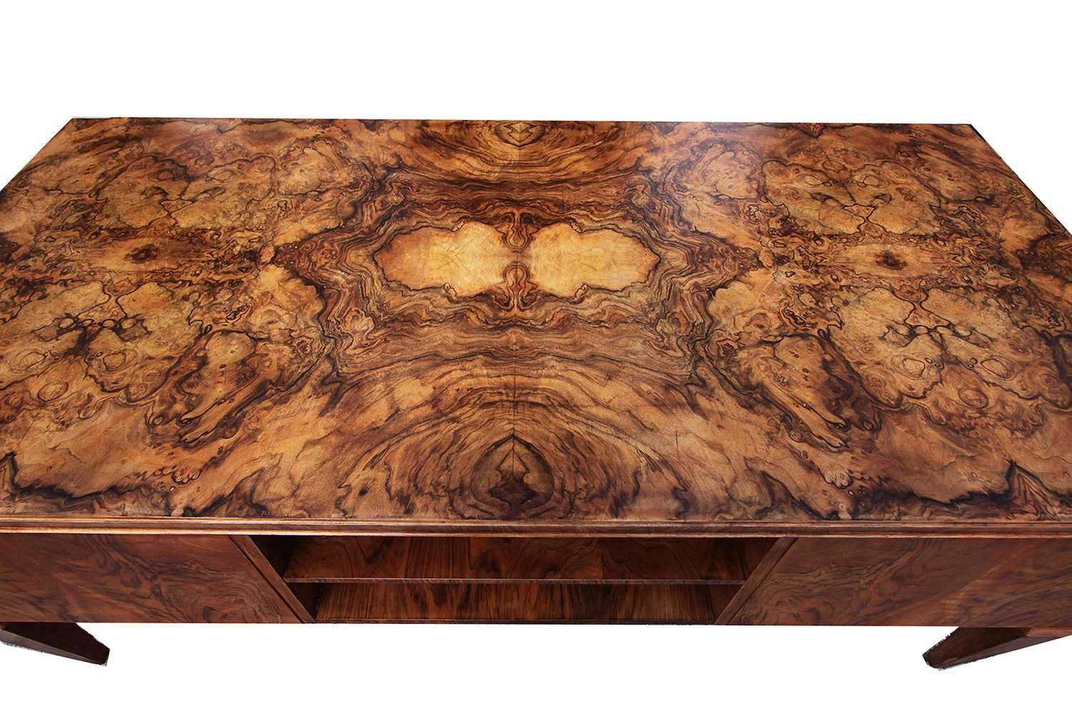 ART DECO, ogromne gabinetowe biurko z 1930 roku orzech kaukaski