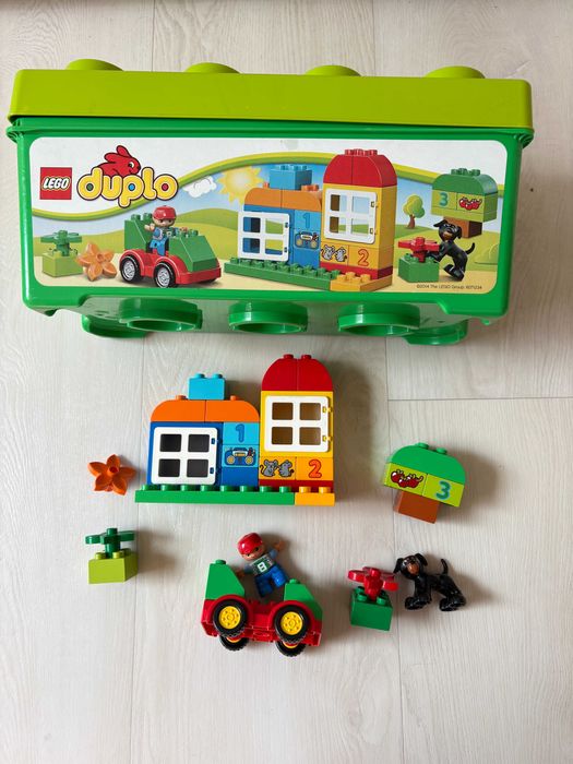 duży zestaw LEGO DUPLO 72 el 10572 pudełko 4 zwierzątka 3 figurki