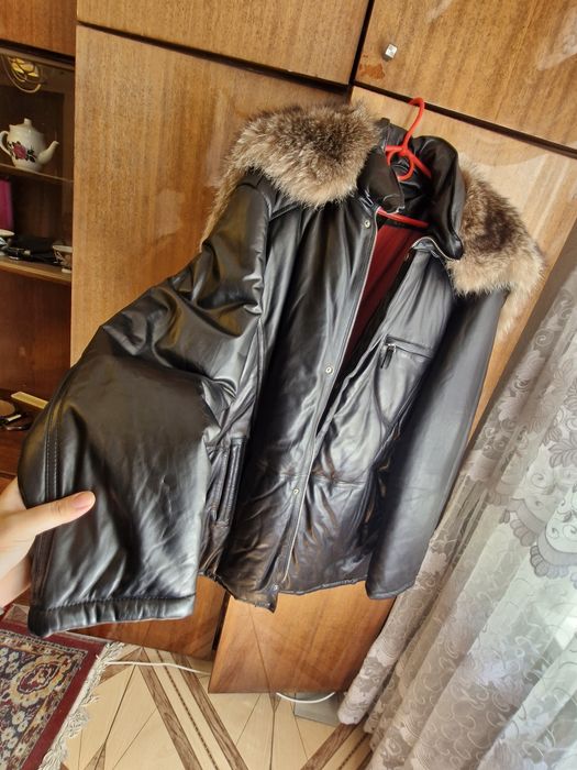 Куртка зимова шкіряна чоловіча