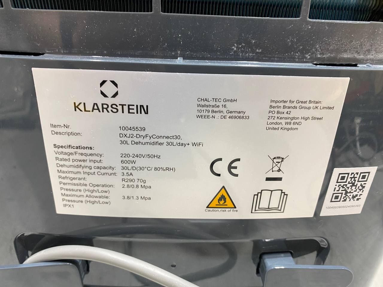 Осушувач повітря KLARSTEIN з Німеччини / Осушитель воздуха из Германии