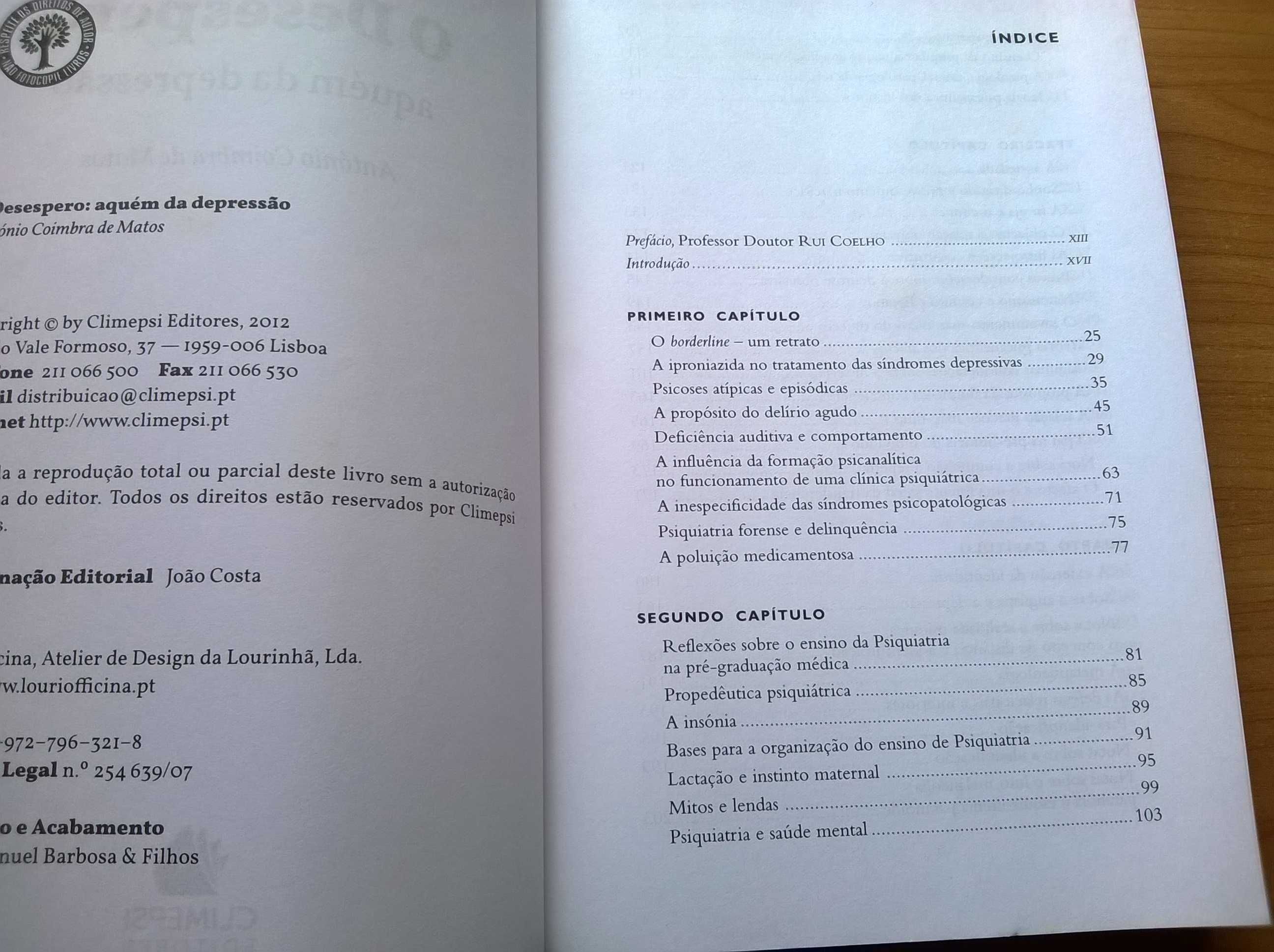 O Desespero Aquém da Depressão - António Coimbra de Matos