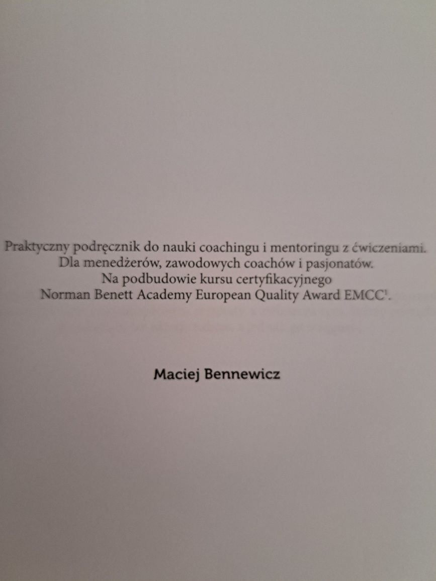 Coaching i mentoring w praktyce, M. Bennewicz, podręcznik