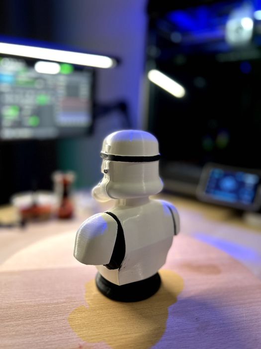 Popiersie WOJOWNIK SW 15cm Nowy! Druk 3D PLA Biało-Czarny Unikat