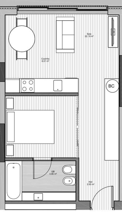Apartamento T0+1 Caulinos Residences