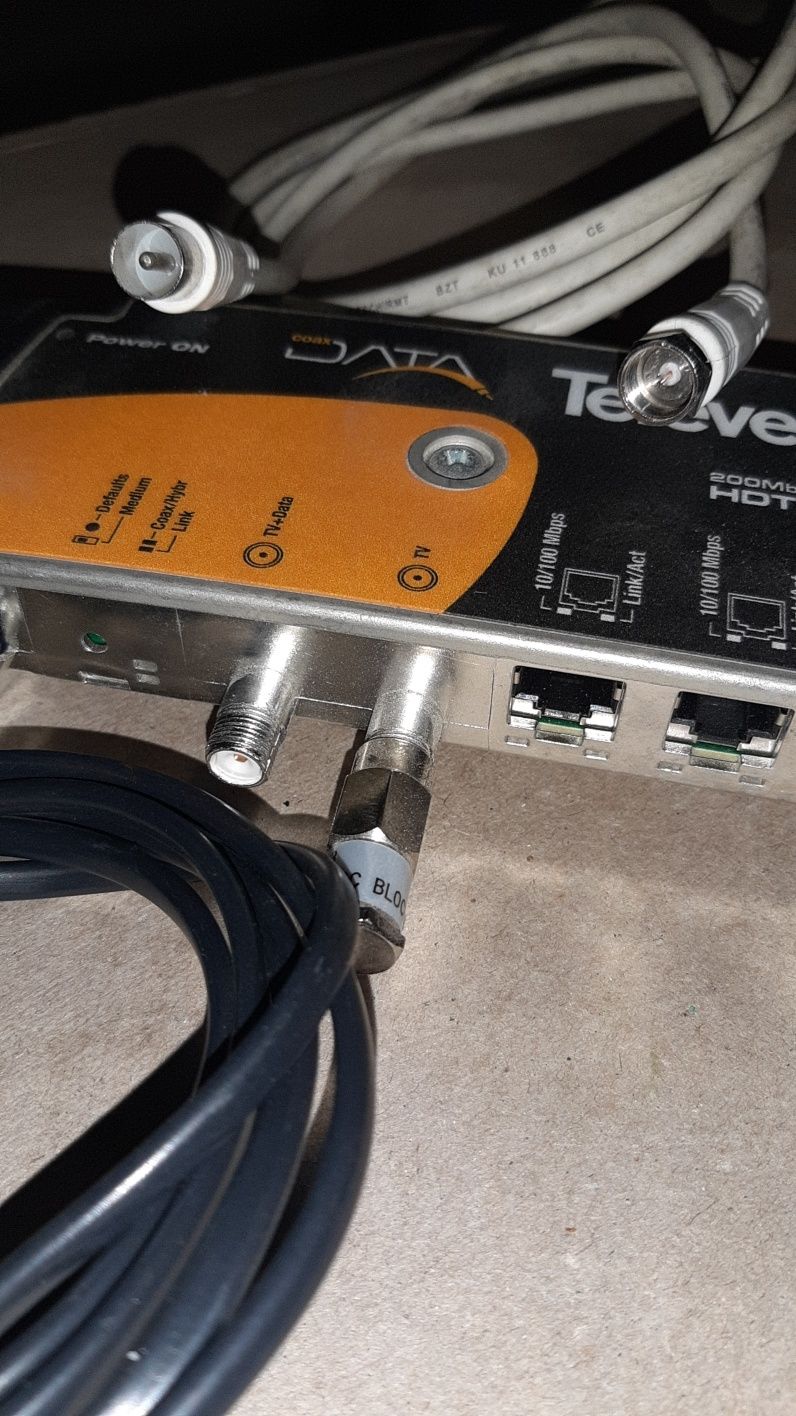 Adapter Hybrydowy Ethernet 200Mbps Nadajnik/Odbiornik. CoaxDataTELEVES