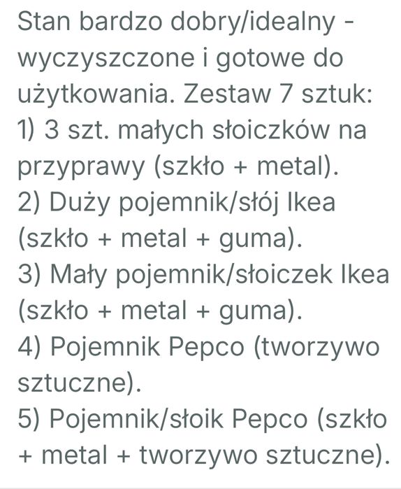 Zestaw 7 pojemników/słoików Ikea, Pepco