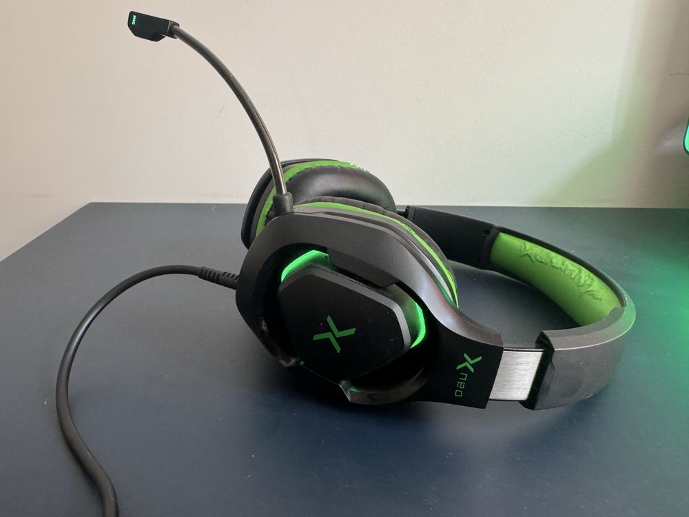 X-NEO gaming headphones, green, stan - dobry.
