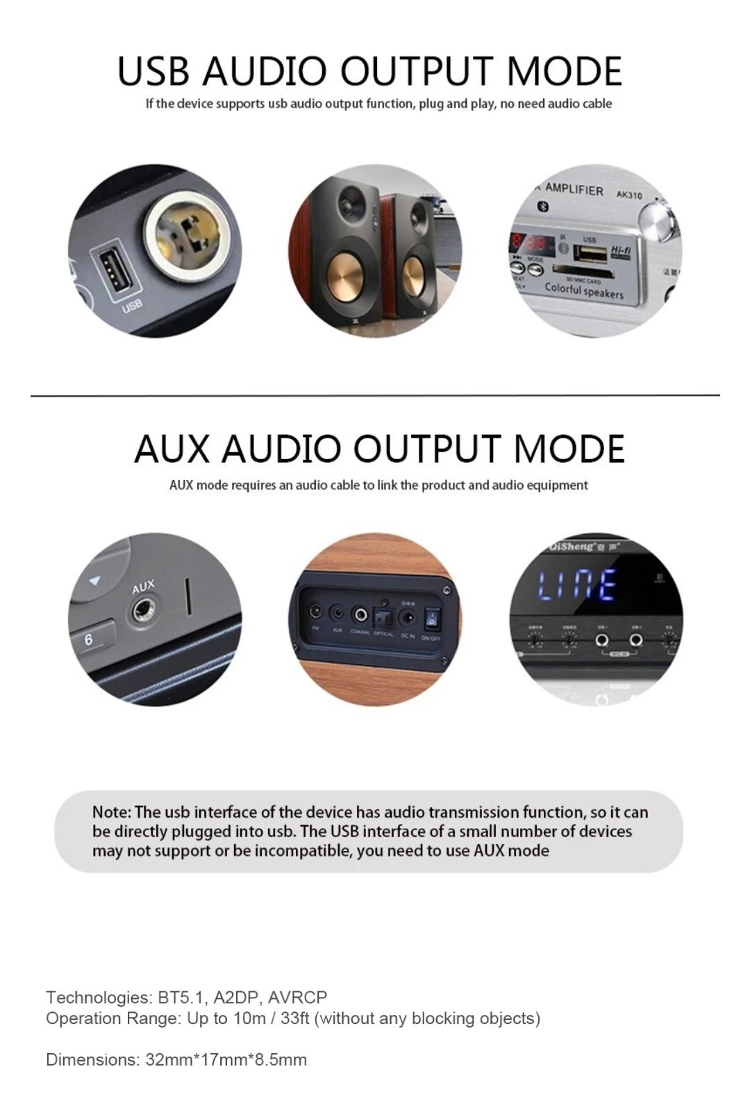 Аудио приемник, Bluetooth 5.1 ресивер, usb, aux авто магнитолы.Декодер