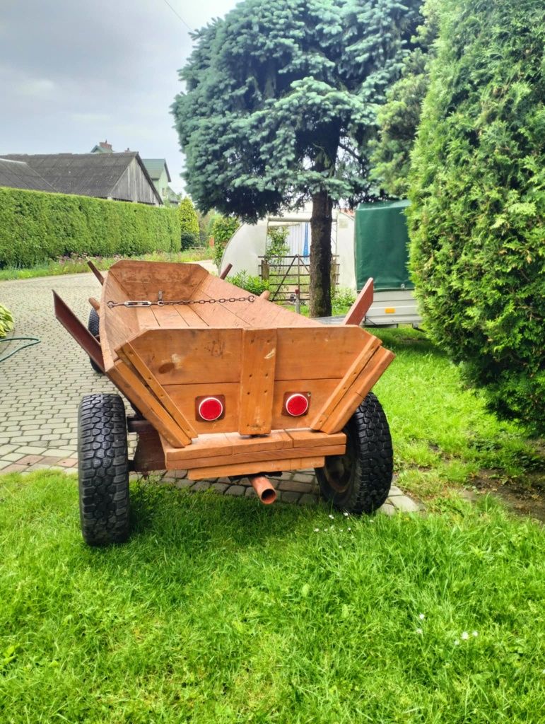 Wóz konny, solidna skrzynia, z dyszlem do ciągnika (do traktora)