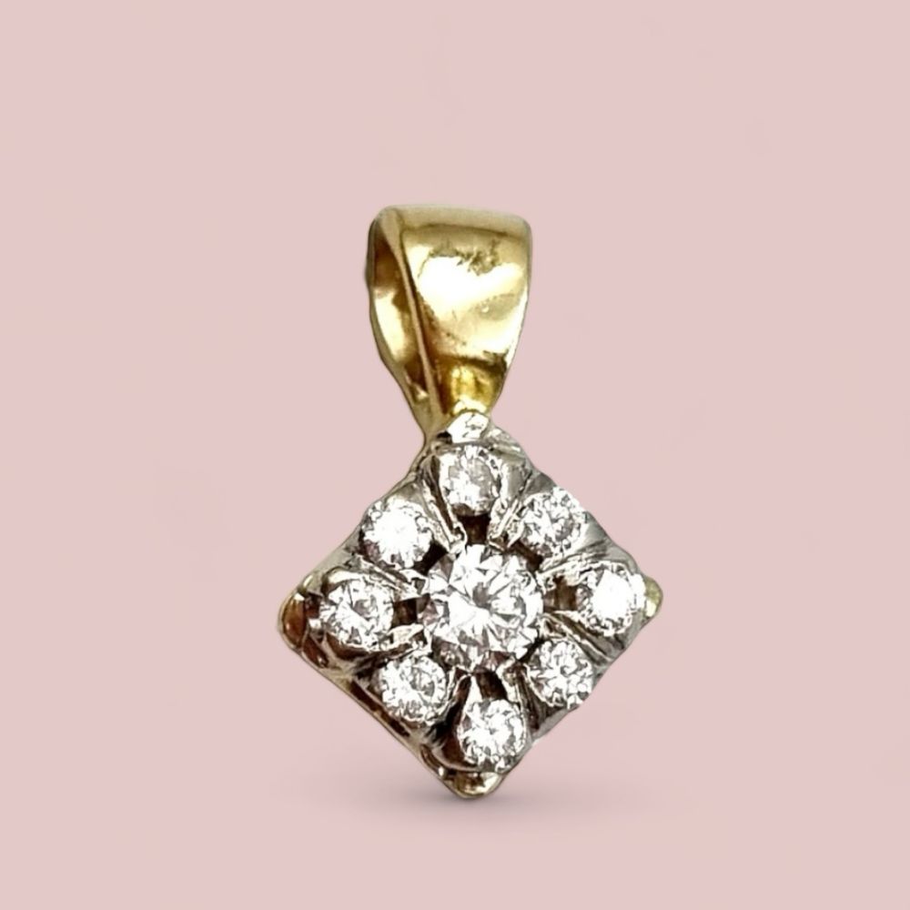 Золотий кулон з діамантами,0,20 ct ,2,2 грама,бриллиантами.