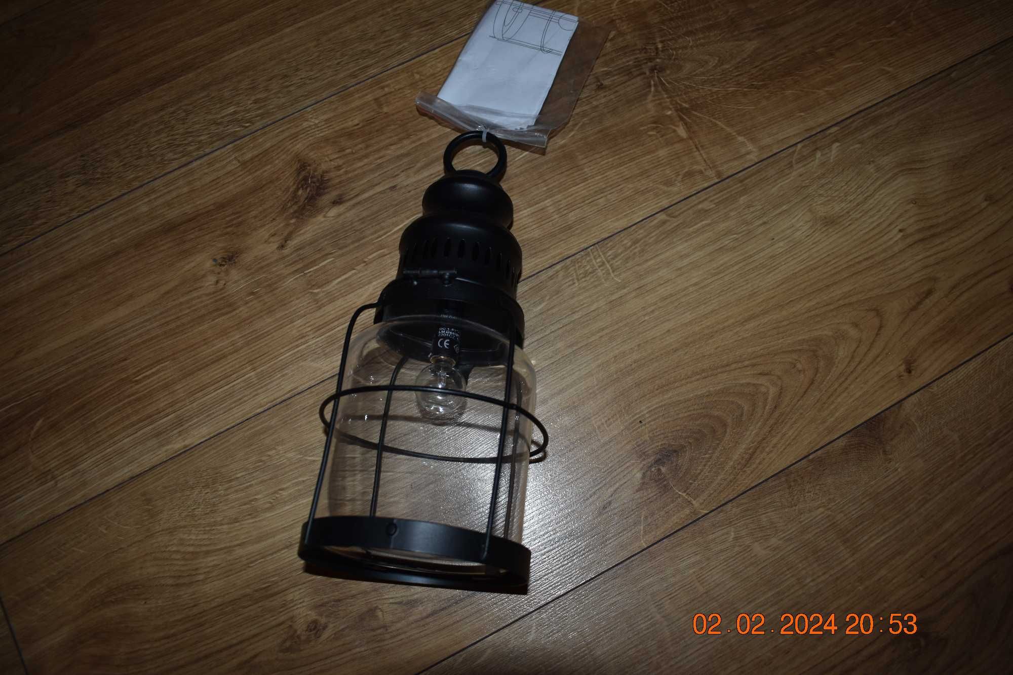 Nowa śliczna lampa latarenka romantyczna klimat 31 cm złoto lub czarna