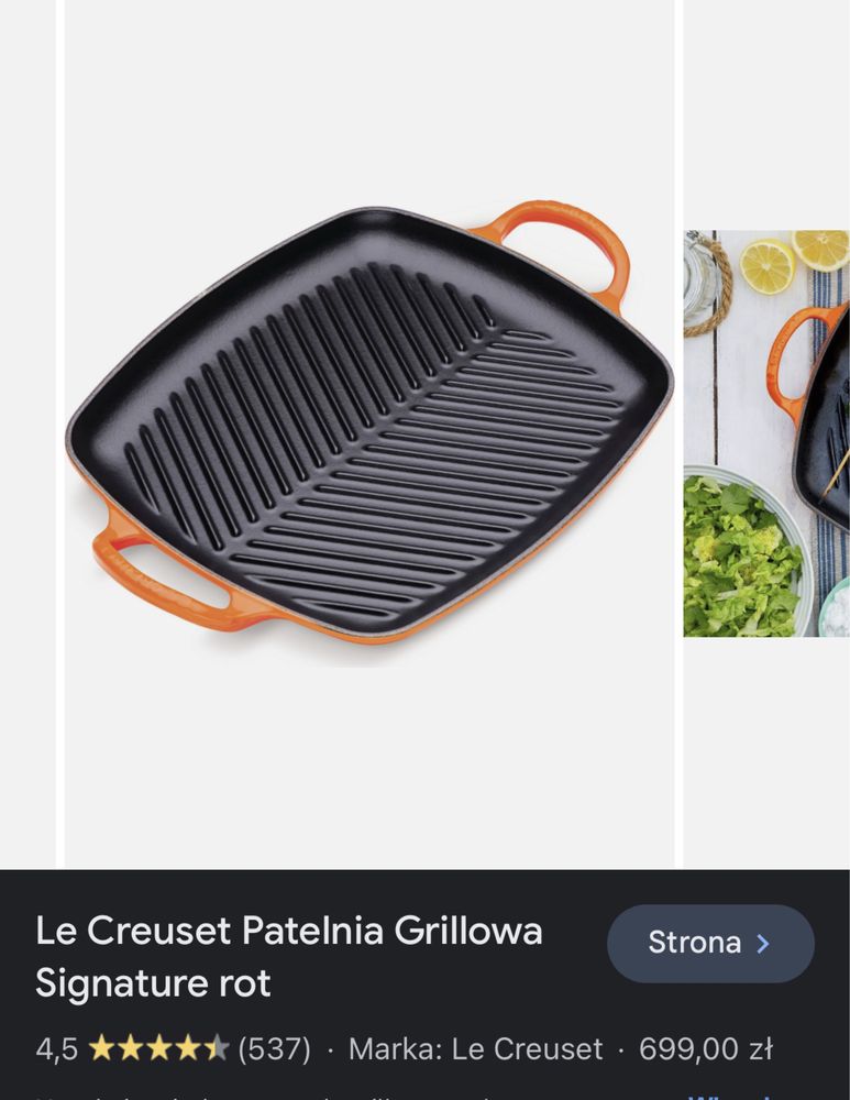 Patrlnia płyta grillowa żeliwna Le creuset